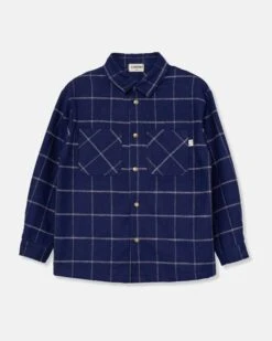 Samuel Plaid Flannel Shirt In Navy