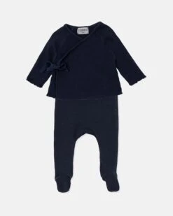 Soft Jersey Newborn Set In Navy
