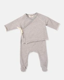 Striped Newborn Set In Grey