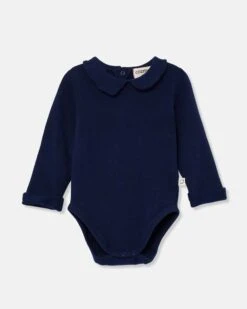 Ter Soft Knit Baby Bodysuit In Navy