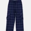 Tobias Plaid Flannel Pants In Navy -LITTLE Baby Gear little my little cozmo tobias plaid flannel pants in navy 49271174693156