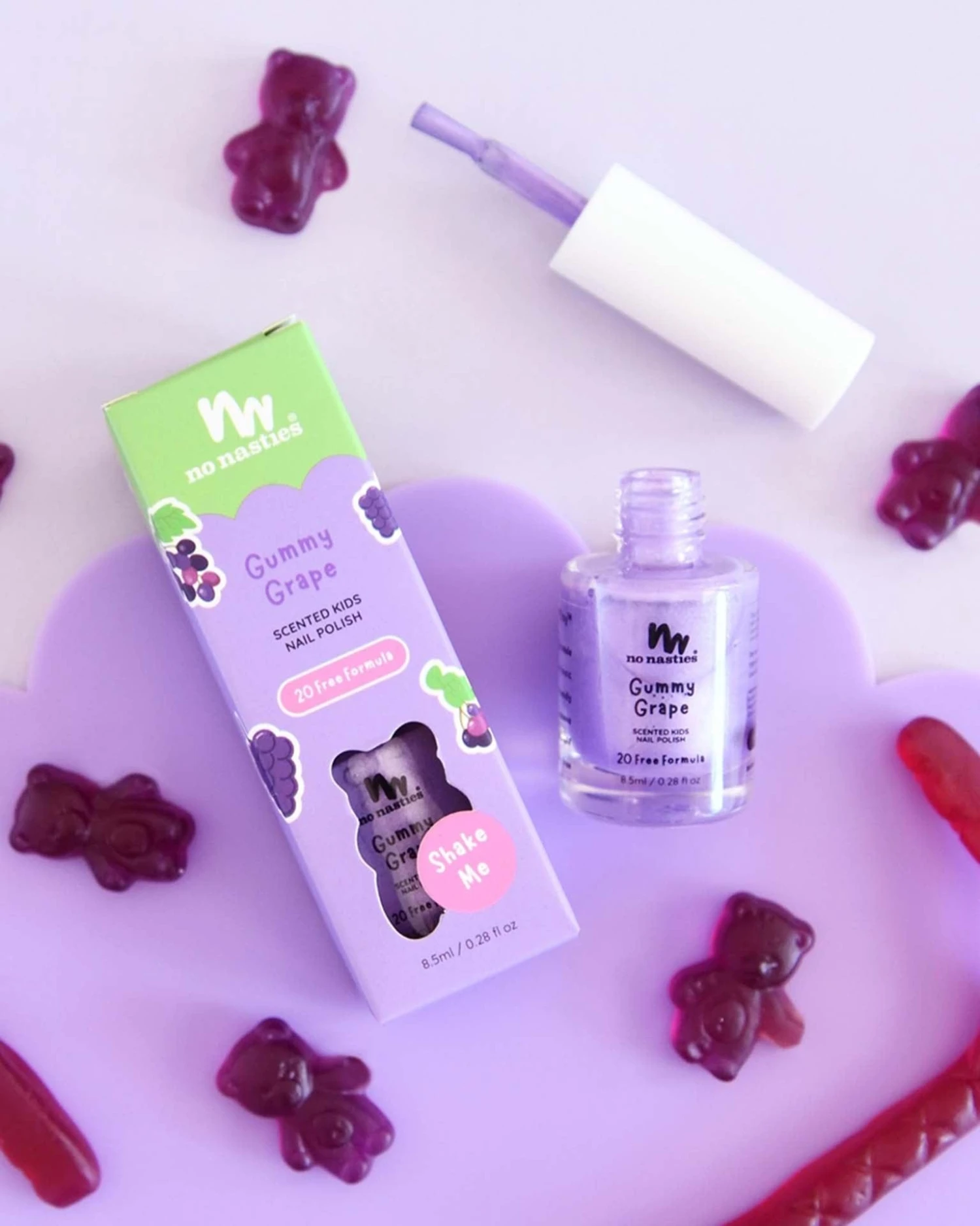 Water Based Nail Polish In Gummy Grape 3 Water Based Nail Polish In Gummy Grape