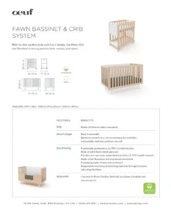 Fawn 2 In 1 Crib System In Birch -LITTLE Baby Gear little oeuf fawn bassinet crib in white birch 28859385217066