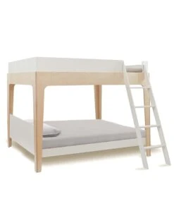 Perch Full Bunk Bed In White + Birch -LITTLE Baby Gear little oeuf perch full bunk bed in white birch 1166686482