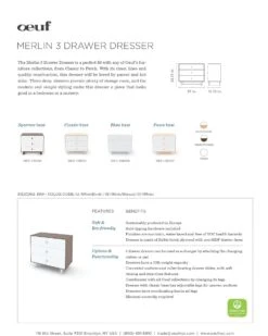 LITTLE Baby Gear -LITTLE Baby Gear little oeuf rhea 3 drawer dresser in white 28860108931114