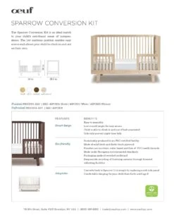 Sparrow Crib Conversion Kit In Birch -LITTLE Baby Gear little oeuf sparrow crib conversion kit in birch 28859076182058