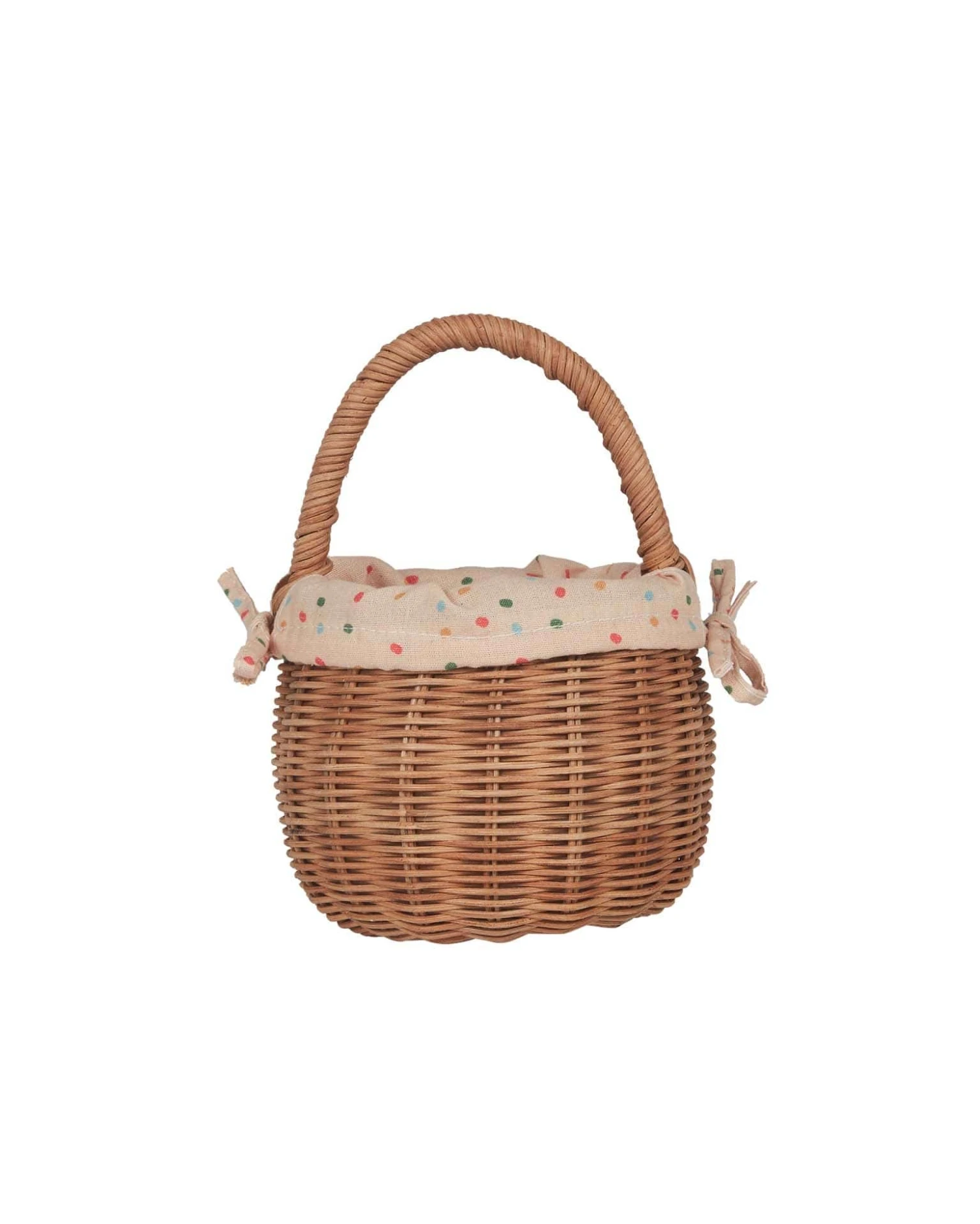Natural Rattan Berry Basket With Lining In Gumdrop 3 Natural Rattan Berry Basket With Lining In Gumdrop