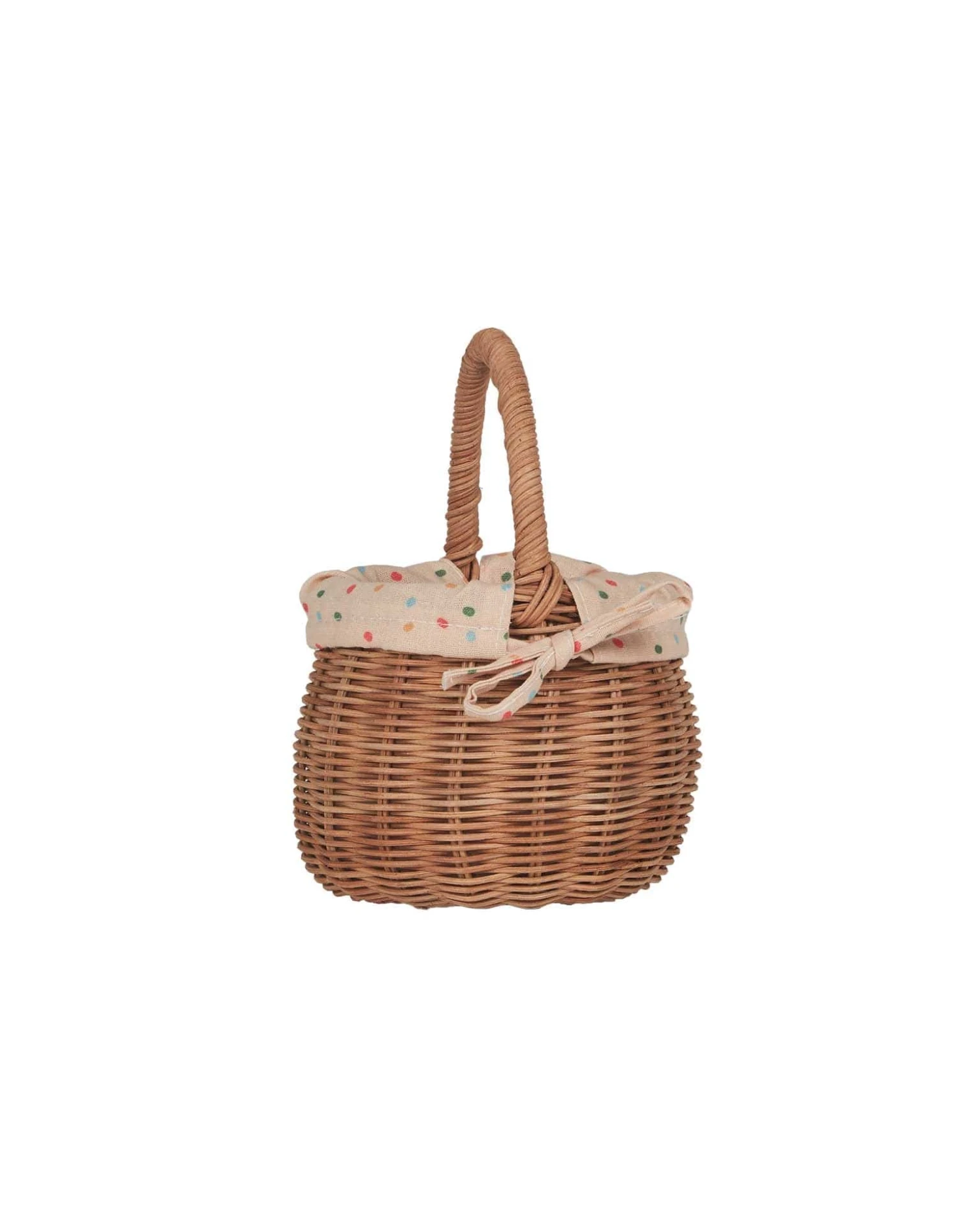Natural Rattan Berry Basket With Lining In Gumdrop 4 Natural Rattan Berry Basket With Lining In Gumdrop - Image 2