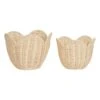 Rattan Lily Basket Set In Butter Cream