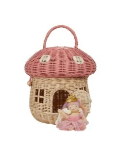 Rattan Mushroom Basket In Musk -LITTLE Baby Gear little olli ella rattan mushroom basket in musk 44537879068964