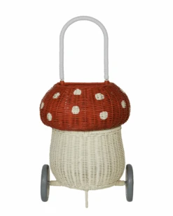 Rattan Mushroom Luggy In Red