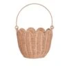 Rattan Tulip Carry Basket In Seashell Pink -LITTLE Baby Gear little olli ella rattan tulip carry basket in seashell pink 46641208525092