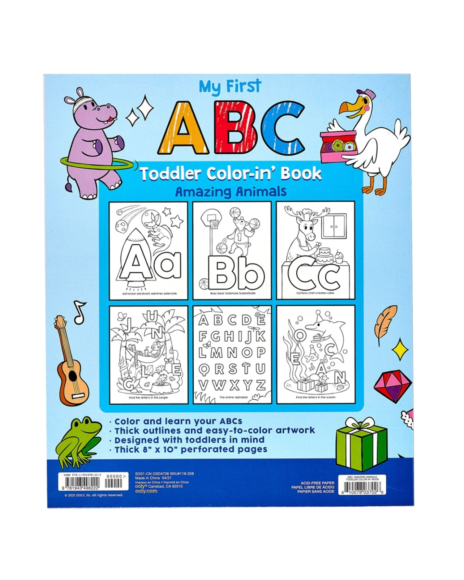 Ooly Abc: Amazing Animals Toddler Color-in' Book 4 Ooly Abc: Amazing Animals Toddler Color-in' Book - Image 2