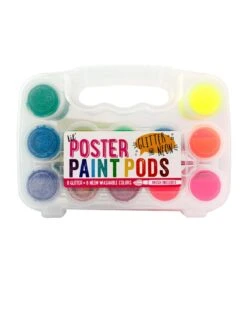 Ooly Lil' Poster Paint Pods + Brush In Glitter + Neon
