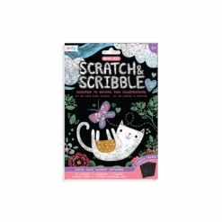 Ooly Mini Scratch & Scribble Art Kit: Cutie Cats - 7 Piece Set