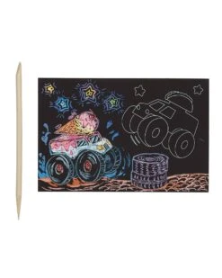 Ooly Mini Scratch & Scribble Art Kit: Monster Trucks -LITTLE Baby Gear little ooly mini scratch scribble art kit monster trucks 42525369073956