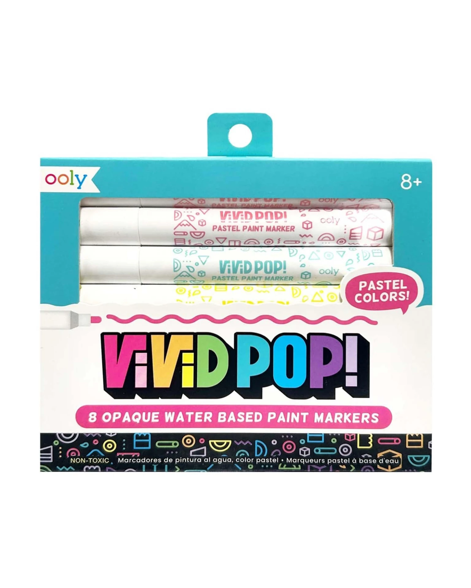 Ooly Vivid Pop! Water-based Paint Markers Pastel Set Of 8 3 Ooly Vivid Pop! Water-based Paint Markers Pastel Set Of 8