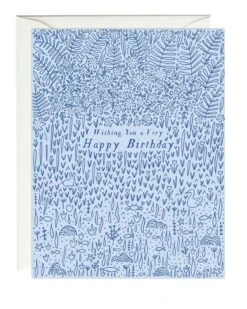 Blue Fauna Birthday Card