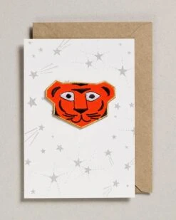 Tiger Iron On Patch Card