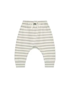 Drawstring Pant In Sage Stripe