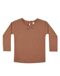 Pointelle Longsleeve Tee In Clay