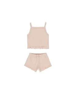 Pointelle Tank + Shortie Set In Melon