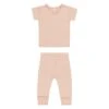 Pointelle Tee + Legging In Melon -LITTLE Baby Gear little quincy mae pointelle tee legging in melon 1155571911