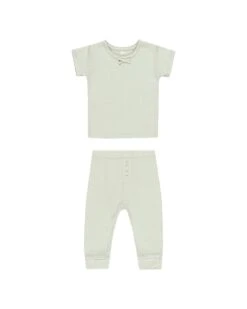 Pointelle Tee + Legging In Mint