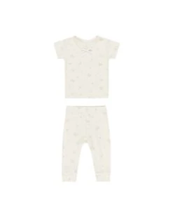 Pointelle Tee + Legging In Pink Ditsy