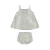 Smocked Tank + Bloomer Set In Sage Stripe
