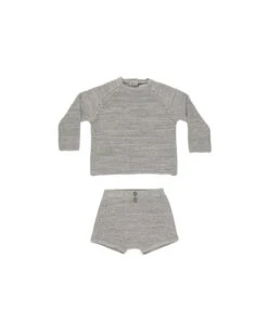 Summer Knit Set In Heathered Blue