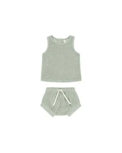 Terry Tank + Short Set In Sage