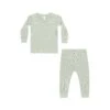 Waffle Top + Pant Set In Mint -LITTLE Baby Gear little quincy mae waffle top pant set in mint 1155571824