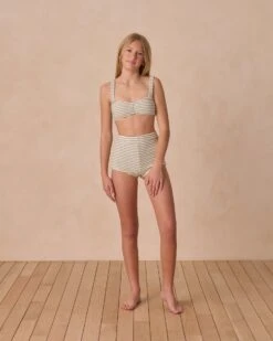 Alaya Bikini Set In Sage Stripe