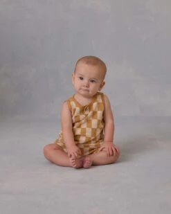 Baby Tank Set In Marigold Check