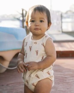 Bubble Onesie In Lobsters -LITTLE Baby Gear little rylee cru bubble onesie in lobsters 1166415651