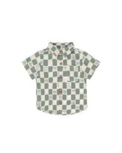 Collared Short Sleeve Shirt In Coastal Check