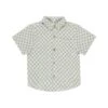Collared Short Sleeve Shirt In Sage Check