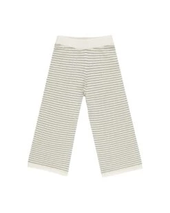Knit Wide Leg Pant In Sage Stripe