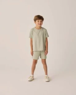Oceanside Tech Short In Heathered Sage -LITTLE Baby Gear little rylee cru oceanside tech short in heathered sage 51066900611364