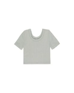 Pointelle Tee In Seafoam