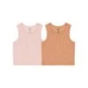 Ribbed Tank Set In Pink + Grapefruit