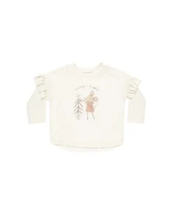 Ruffle Long Sleeve Tee In Mouse