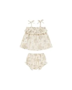 Ruffle Tube Top Set In Citrus Grove