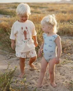 Scoop Back Onepiece In Whales -LITTLE Baby Gear little rylee cru scoop back onepiece in whales 1166415694