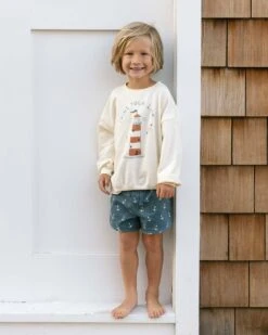 Swim Trunk In Anchors -LITTLE Baby Gear little rylee cru swim trunk in anchors 1166415693