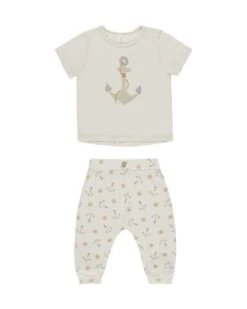 Tee + Slouch Pant Set In Anchors