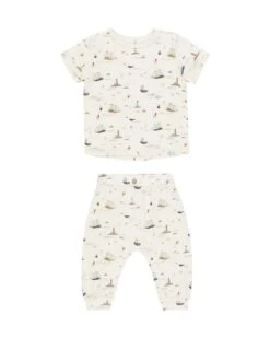 Tee + Slouch Pant Set In Nautical