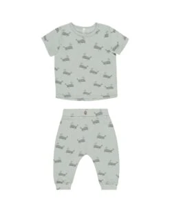 Tee + Slouch Pant Set In Whales