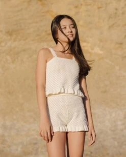 Teen Crochet Tank Set In Ivory -LITTLE Baby Gear little rylee cru teen crochet tank set in ivory 1155571315